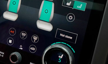 Range Rover Front seat massage mode “Hot Stones”